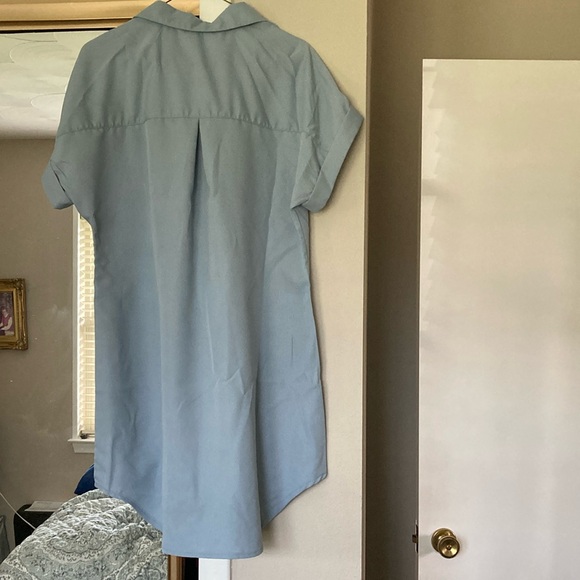 NEW! SHEIN Light Blue Button-Up Shirt Dress - Picture 4 of 5